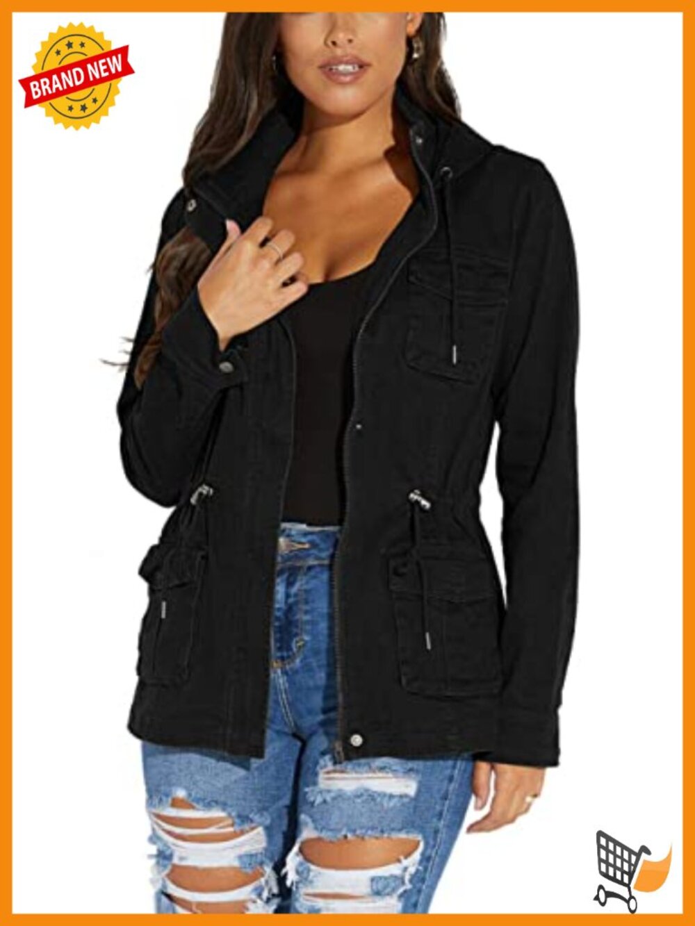 Women's Camo Full Zip Bomber Jacket Lightweight Casual Coat